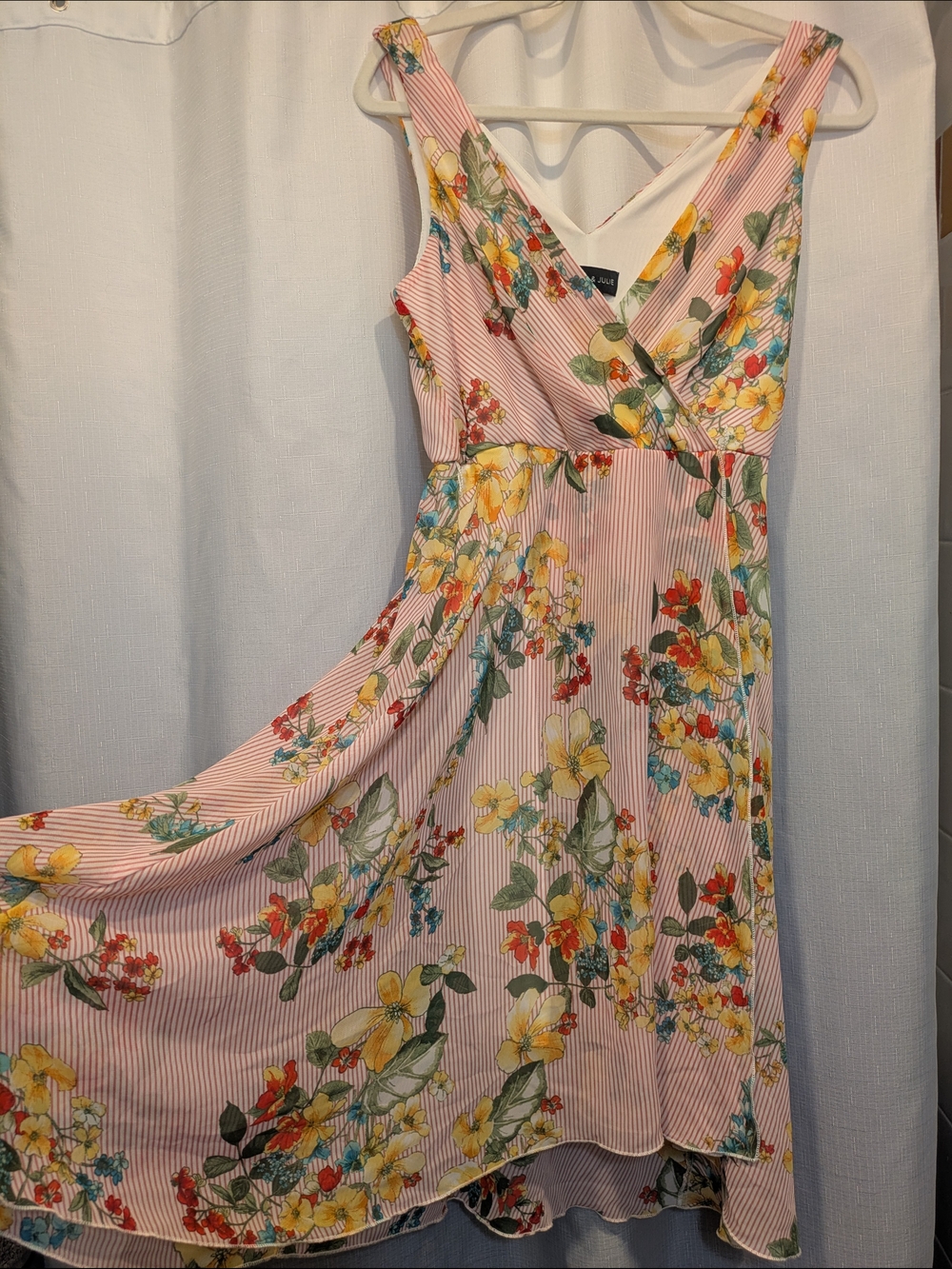 Stella & Julie Floral Striped High Low Fit & Flare Dress Size 4